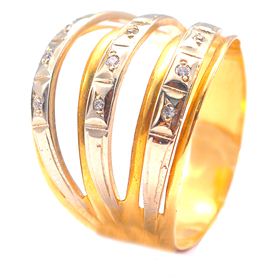 кольцо Золото (750) 4,07 г. размер 18,5  9бр17-3/3-0,06к